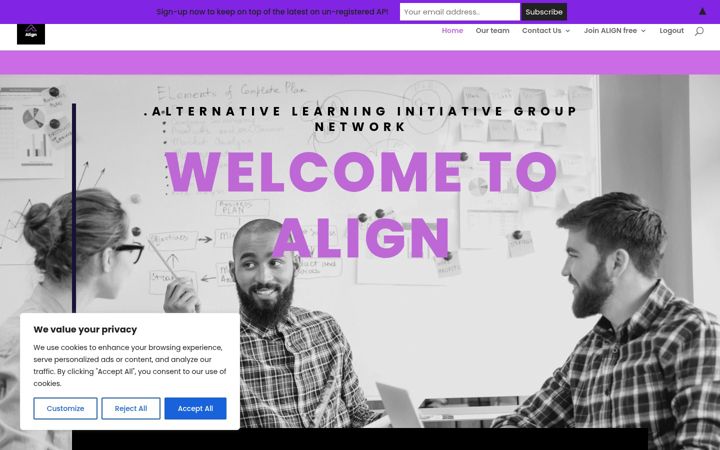 Screenshot of align-ed.uk