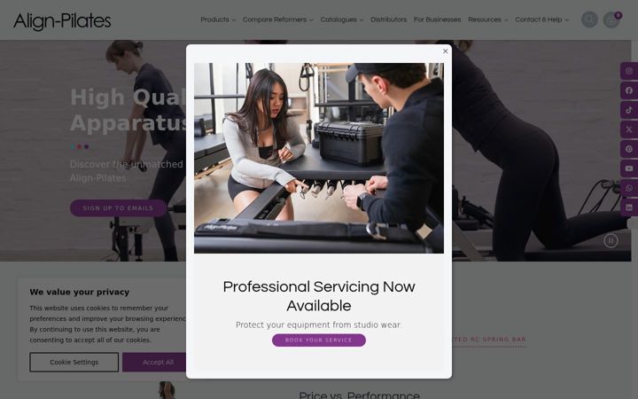 Screenshot of align-pilates.com