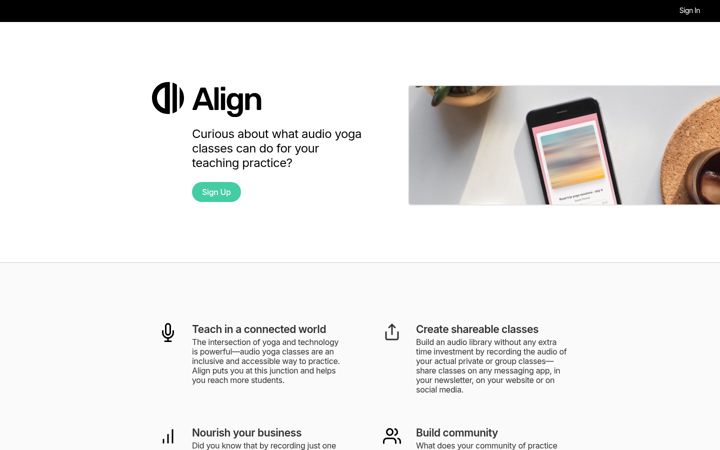Screenshot of align.yoga