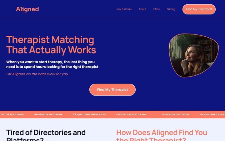 Screenshot of aligned.co.uk