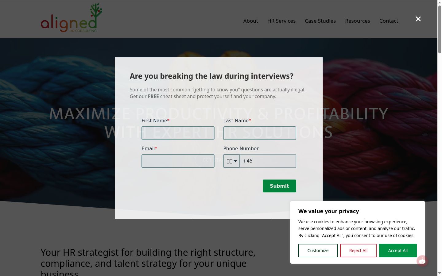 Screenshot tal-banner tal-kunsens muri qabel kwalunkwe interazzjoni
