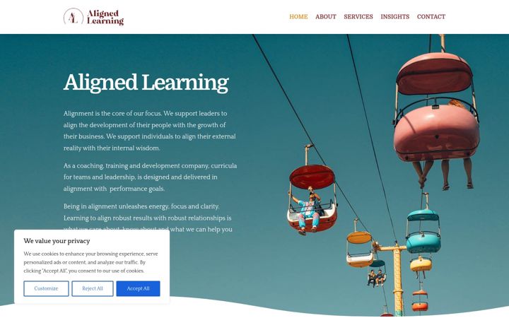 Screenshot stránky alignedlearning.ie