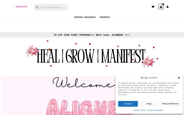 Screenshot stránky alignedmode.com