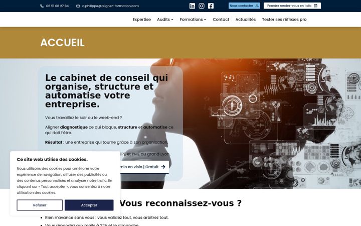 Screenshot stránky aligner-formation.com