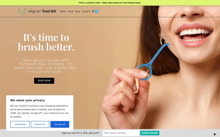 Screenshot von alignertoolkit.com