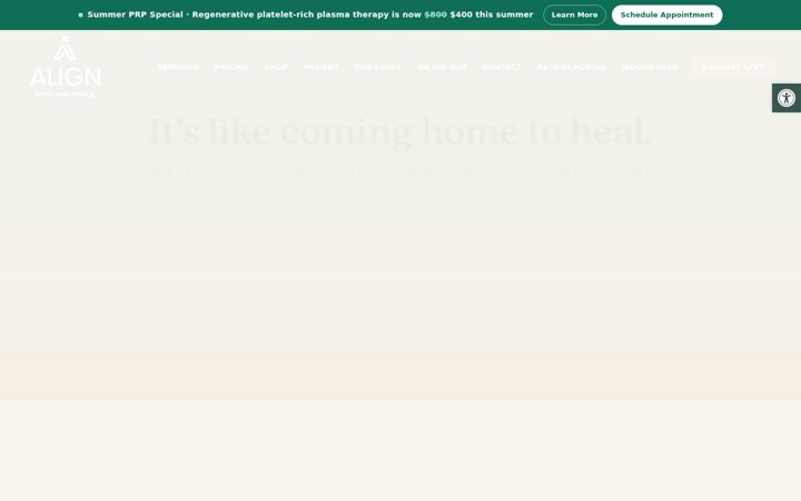 Screenshot von alignfootandankle.com