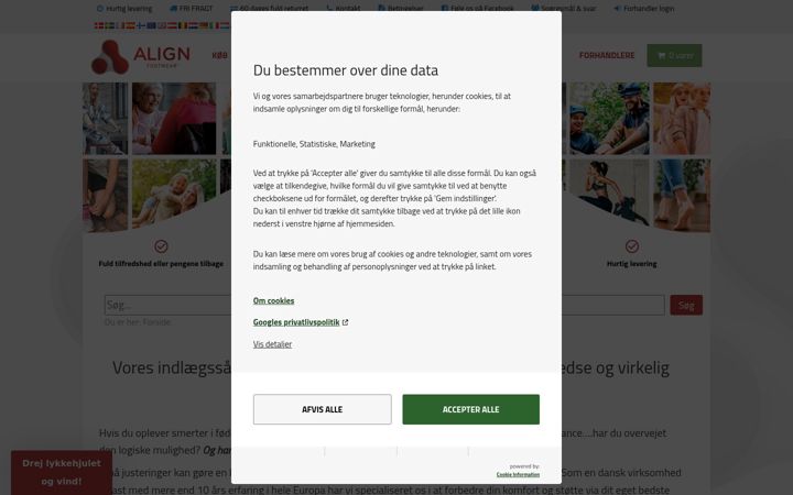 Screenshot von alignfootwear.dk