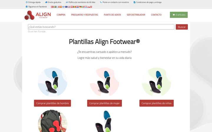 Screenshot von alignfootwear.es