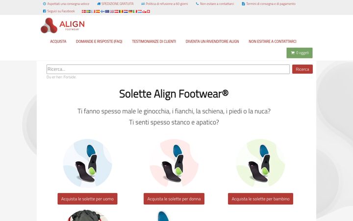 Screenshot von alignfootwear.it