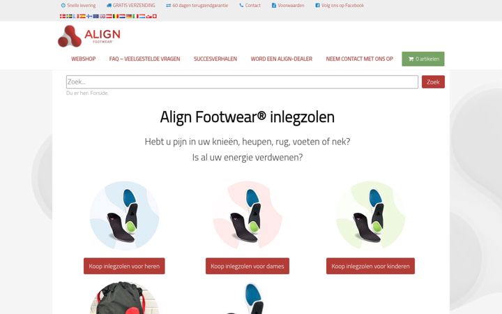 Screenshot von alignfootwear.nl