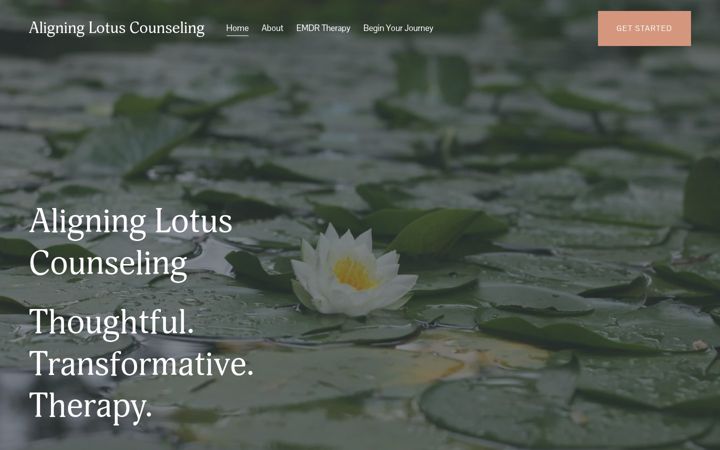 Screenshot von aligninglotuscounseling.com