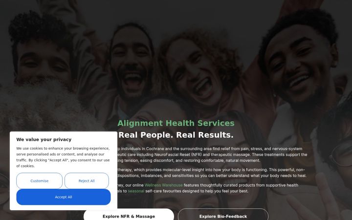 Screenshot of alignmenths.com