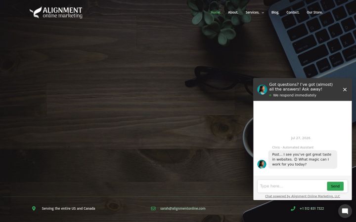 Screenshot of alignmentonline.com