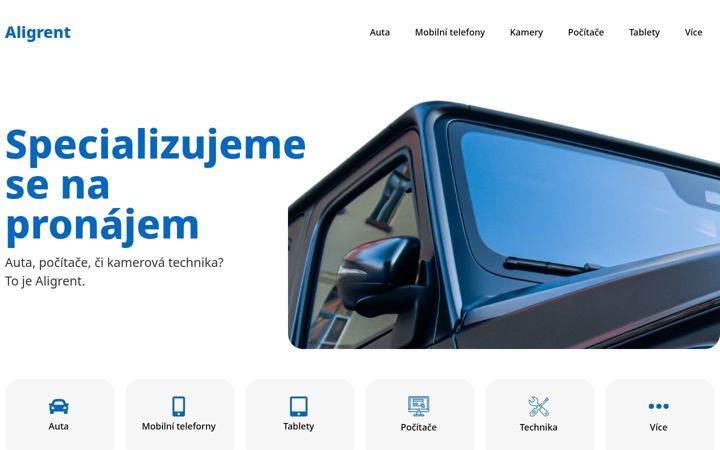 Екранна снимка на aligrent.cz