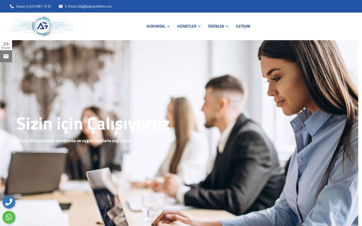 Screenshot of aligulerbilisim.com