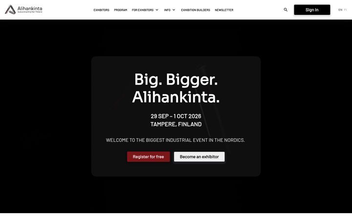 Screenshot of alihankinta.fi