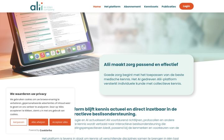 Screenshot of alii.care