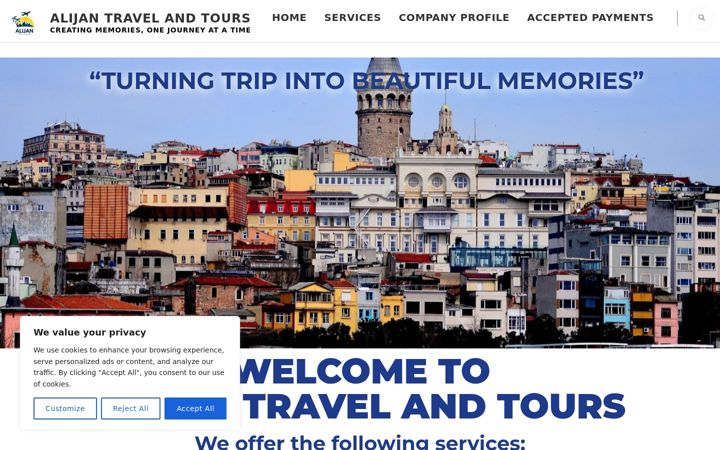 Screenshot of alijantravelph.com