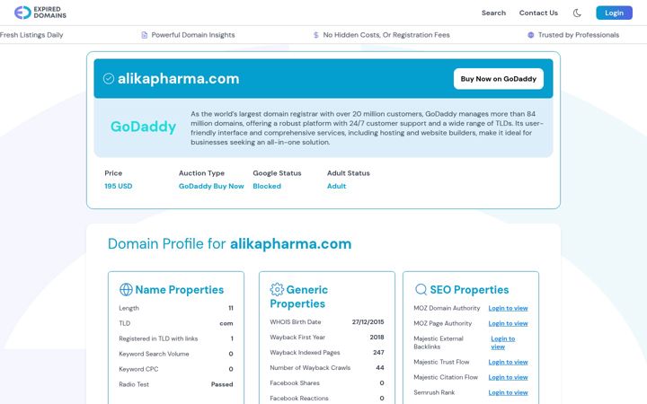 Screenshot stránky alikapharma.com