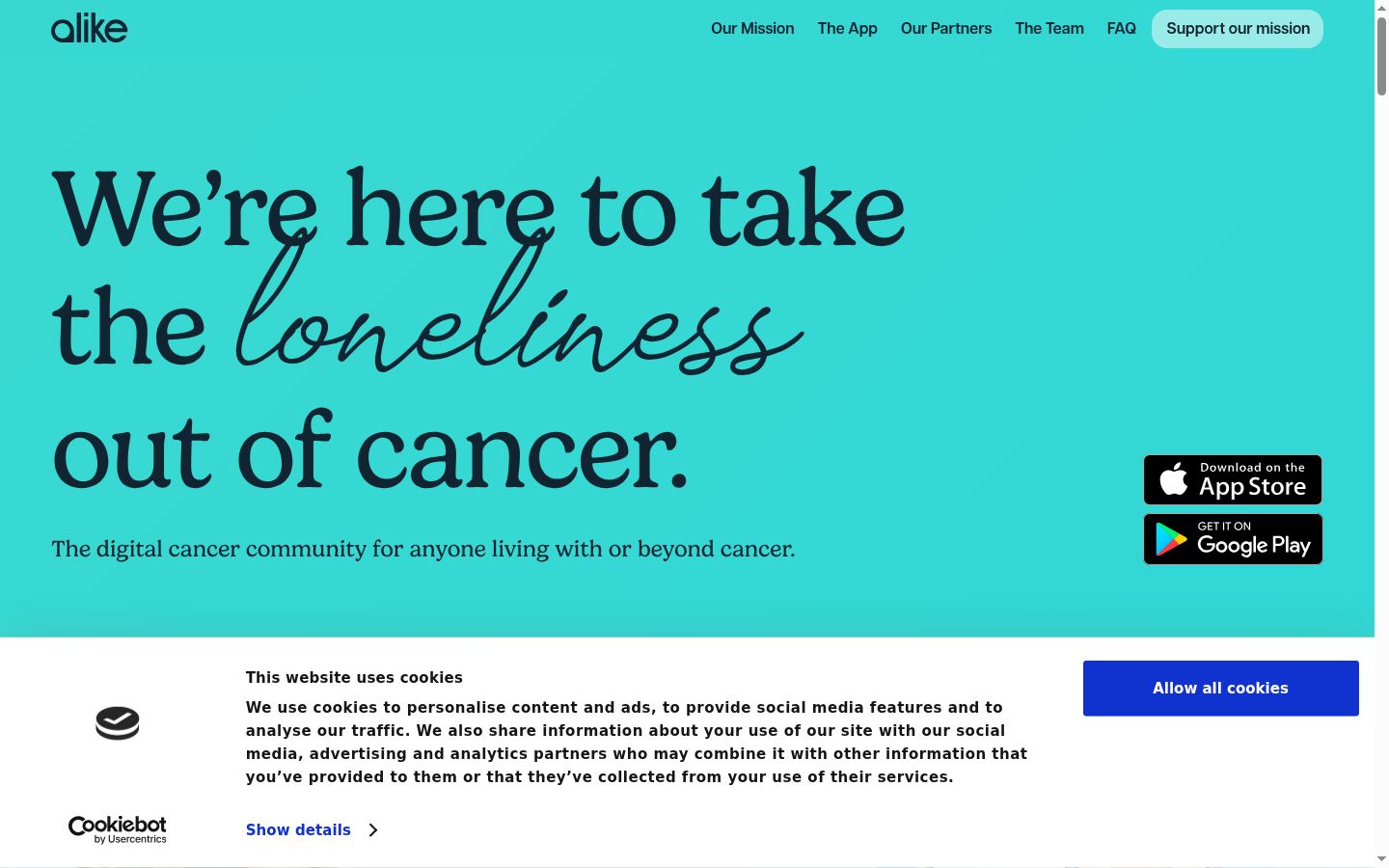 Screenshot del banner di consenso mostrato prima di qualsiasi interazione