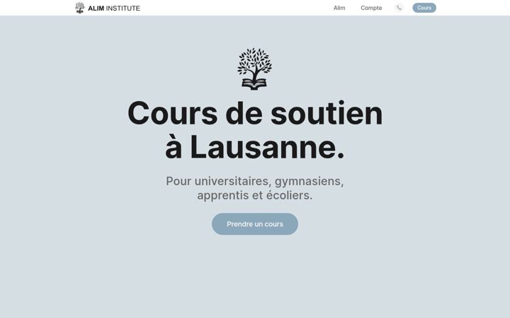 Screenshot di alim-institute.ch