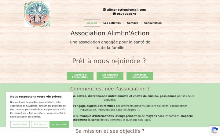 Screenshot of alimen-action.com