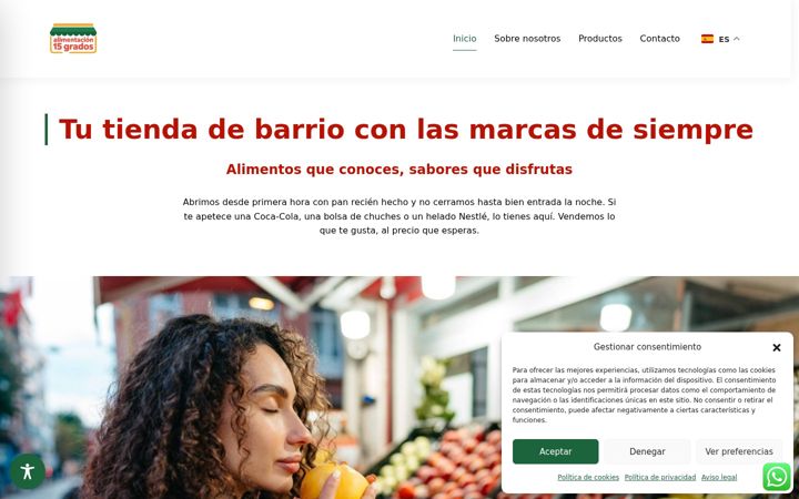 Screenshot of alimentacion15grados.com
