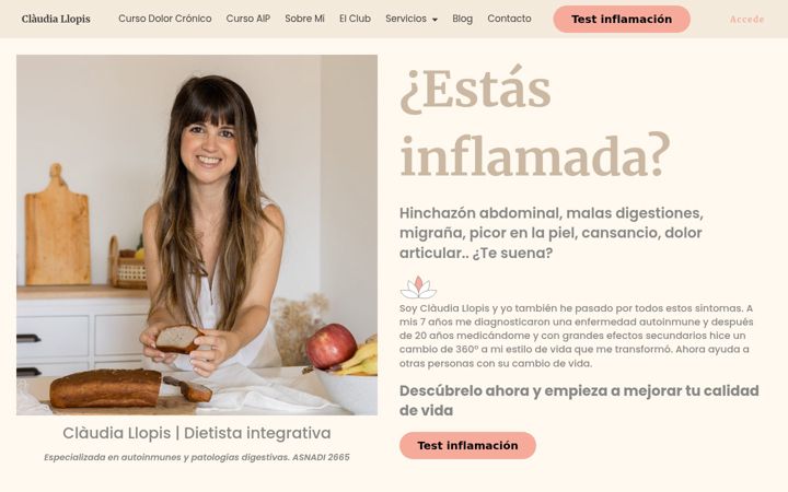 Screenshot of alimentacionantiinflamatoria.com