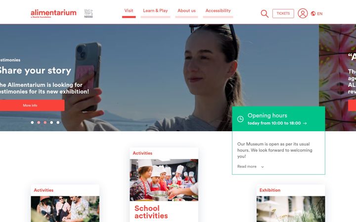 Screenshot of alimentarium.org