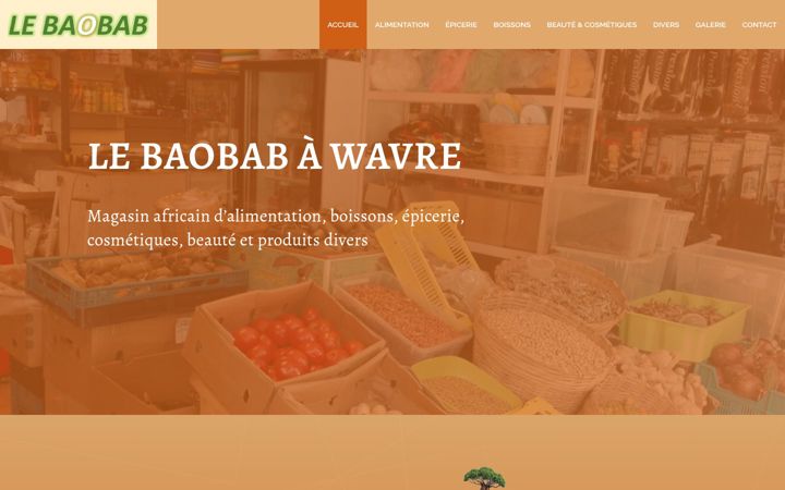 Screenshot of alimentation-lebaobab.be