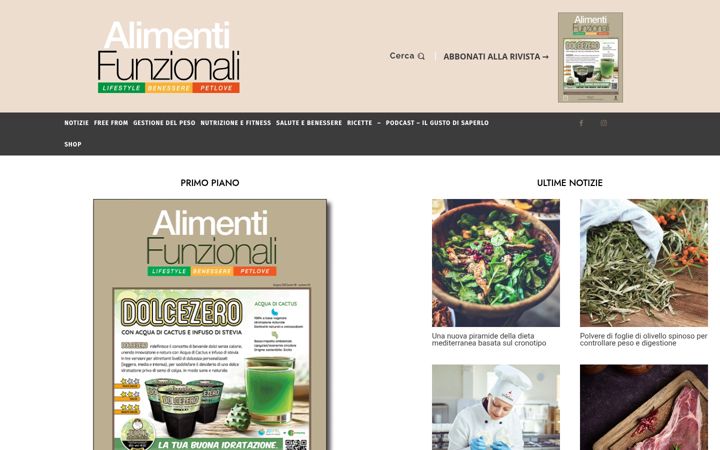Screenshot of alimentifunzionali.it