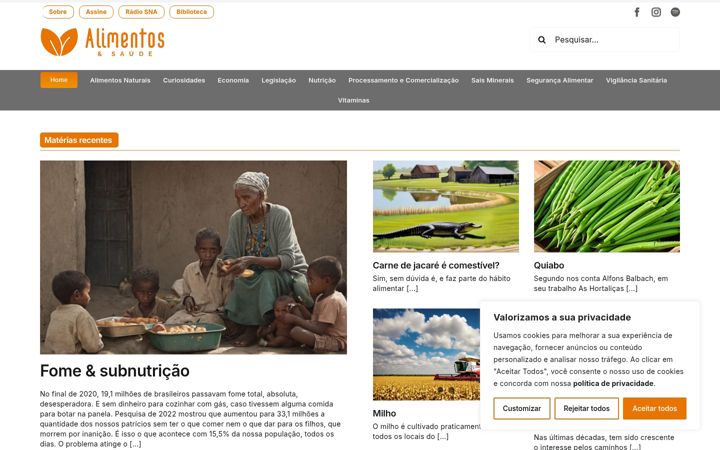 Screenshot of alimentosesaude.com