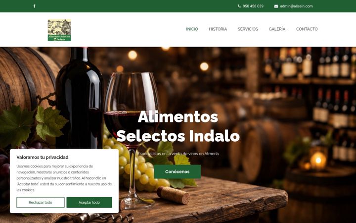 Screenshot of alimentosselectosindalo.com