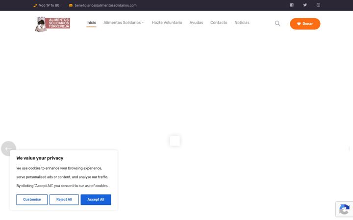 Screenshot of alimentossolidarios.com
