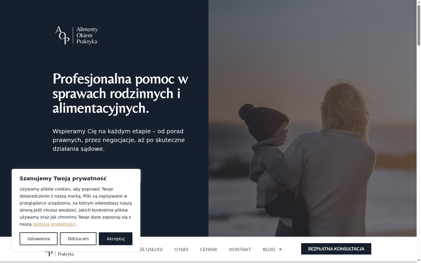 Zrzut ekranu banera zgody wyświetlanego przed jakąkolwiek interakcją