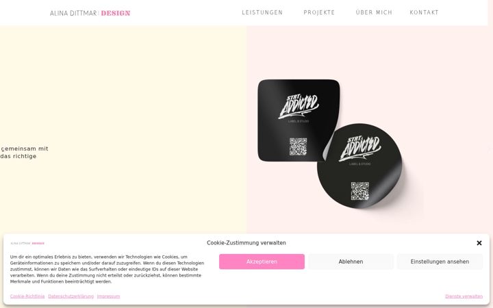 Screenshot von alina-dittmar-design.de