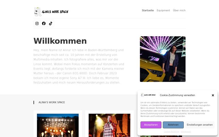 Skjámynd af alina-space.de