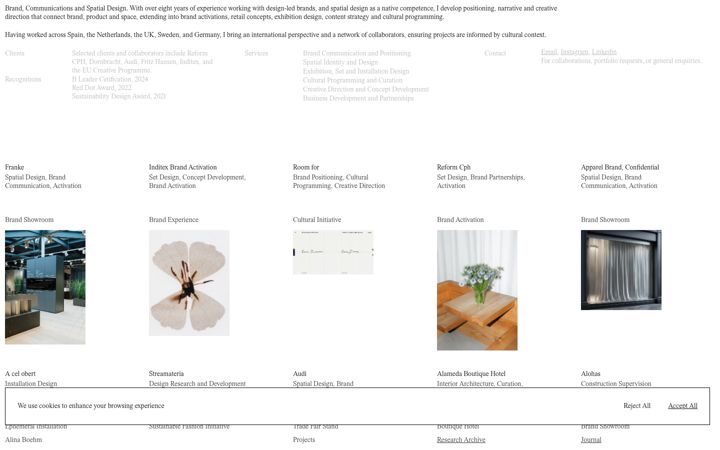 Screenshot of alinaboehm.com