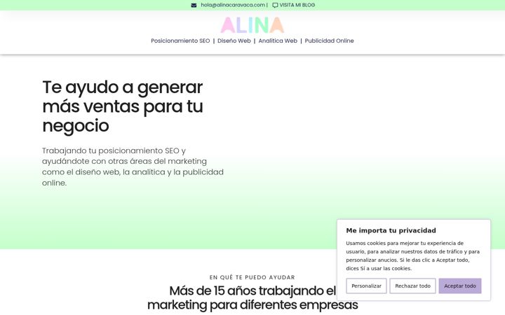 Capture d'écran de alinacaravaca.com