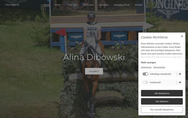 Screenshot of alinadibowski.de