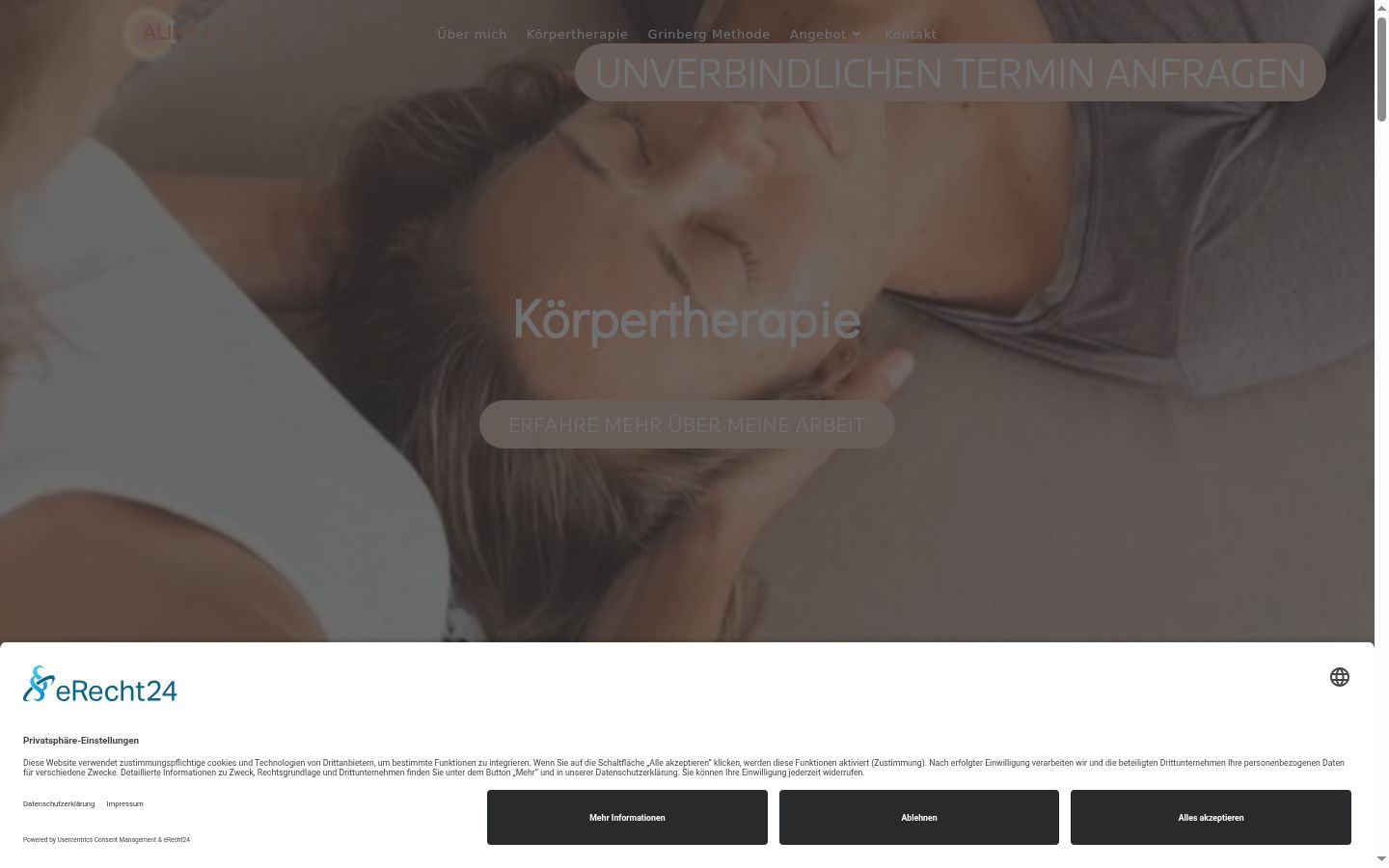 Screenshot del banner di consenso mostrato prima di qualsiasi interazione