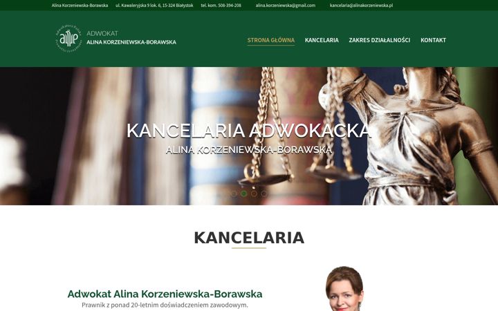 Screenshot of alinakorzeniewska.pl