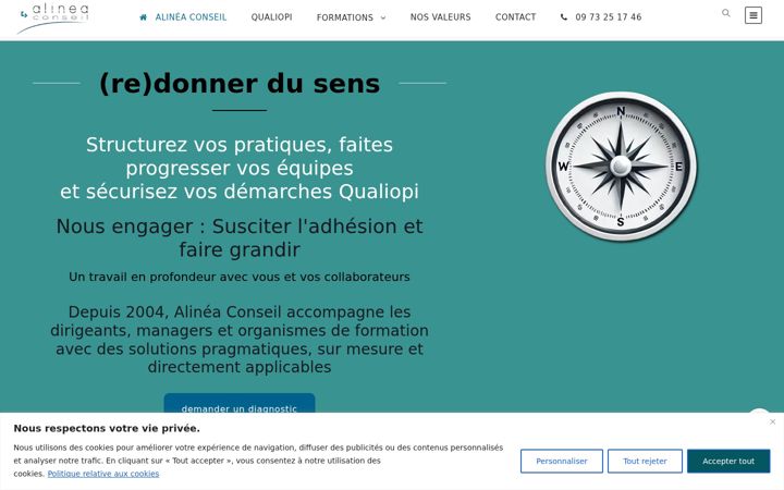 Screenshot di alinea-conseil.fr