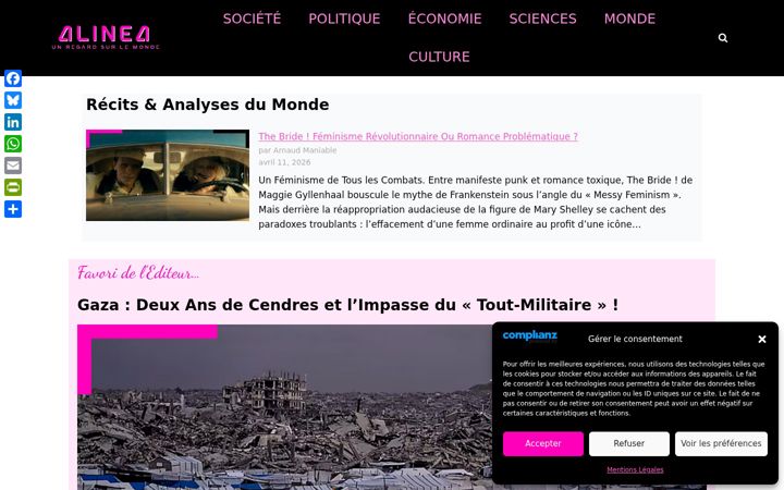 Screenshot von alinea-media.fr
