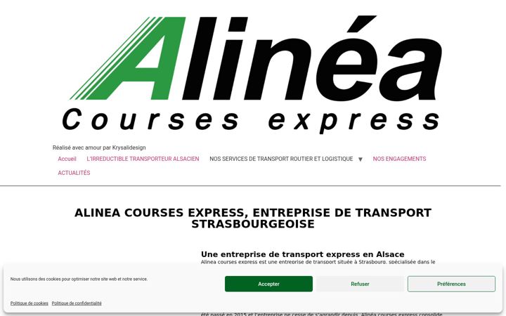 Screenshot di alinea-transport.fr