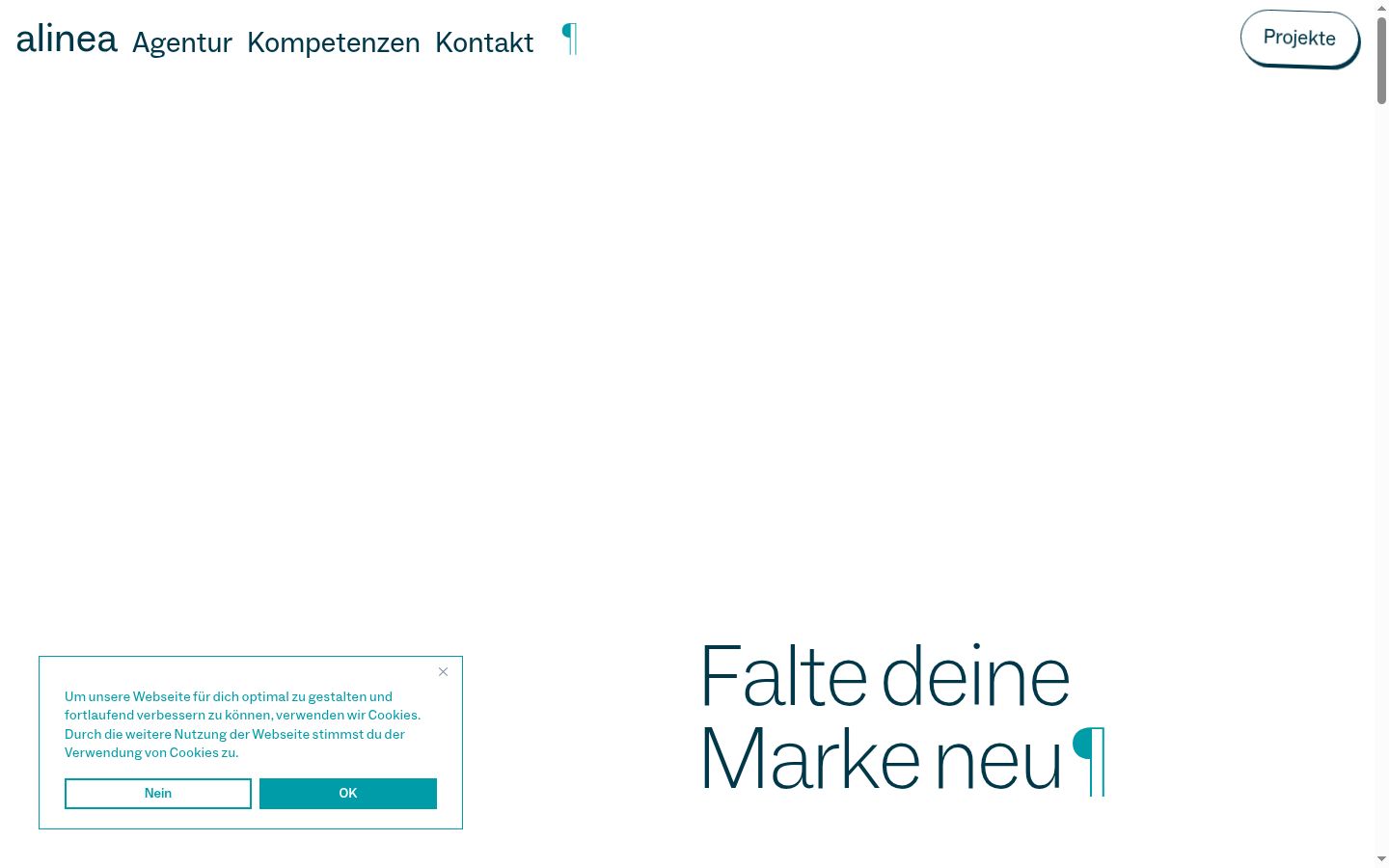 Screenshot des Einwilligungsbanners vor jeglicher Interaktion