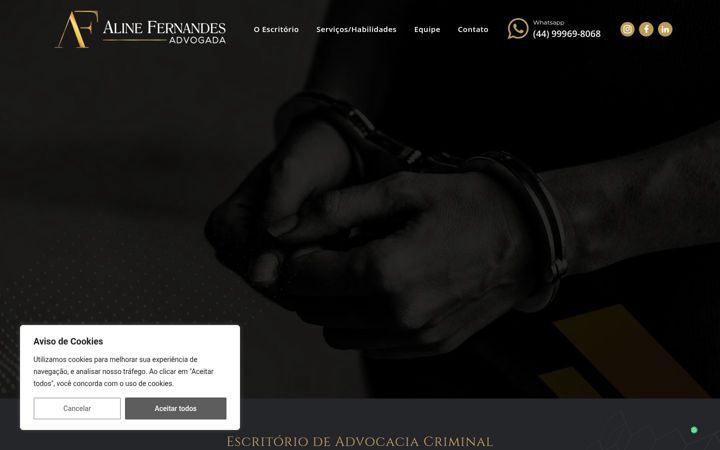 Screenshot of alineadvocacia.com.br