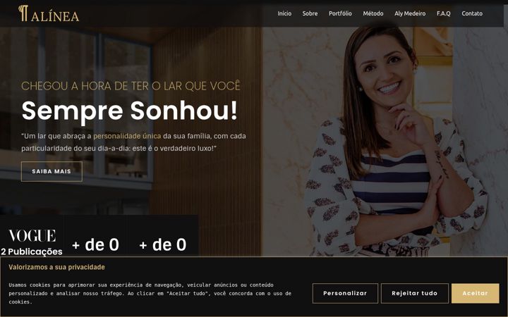 Screenshot of alineaprojetos.com.br
