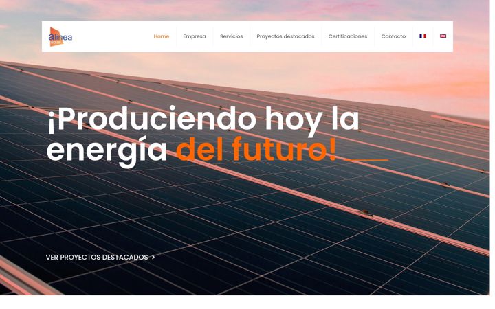 Screenshot of alineasolar.com