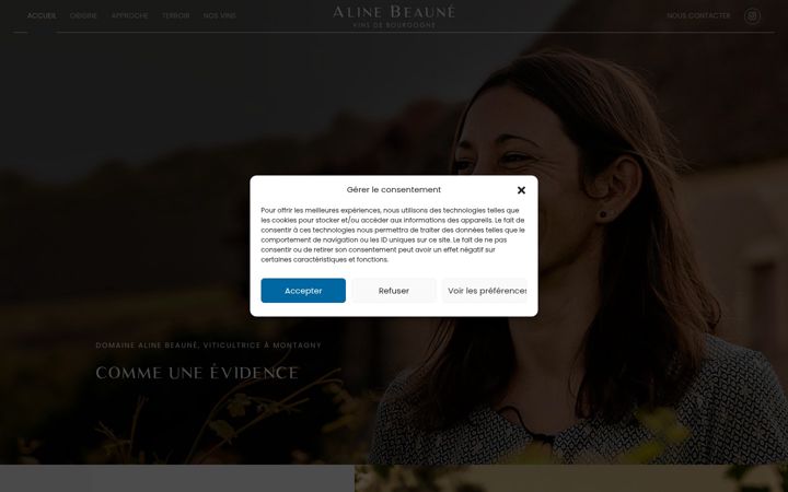 Screenshot of alinebeaune.fr
